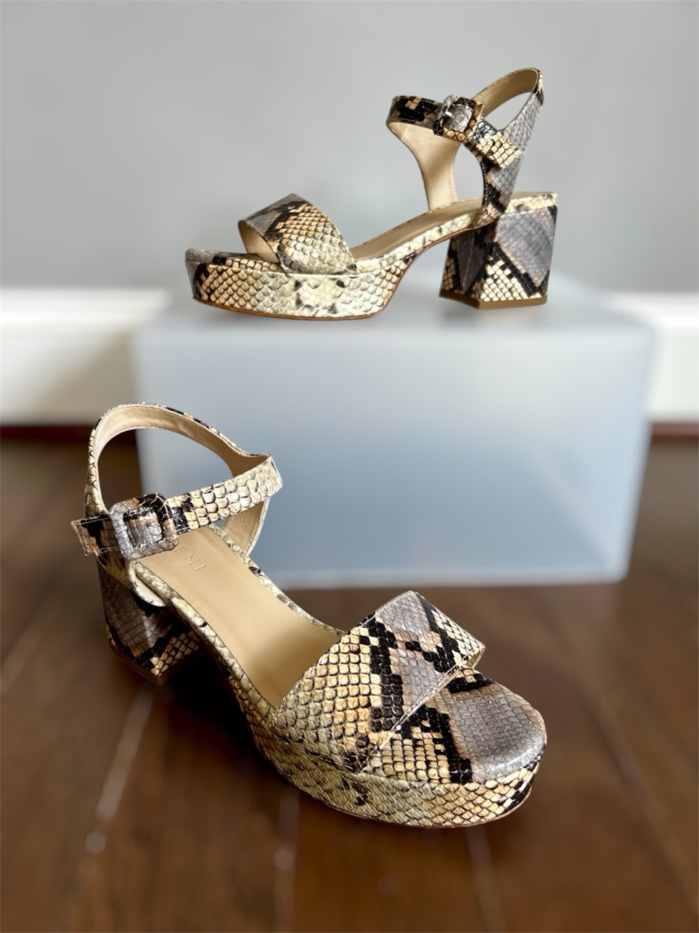 M. Gemi Lizza Nuova Platform Python Print Sandals